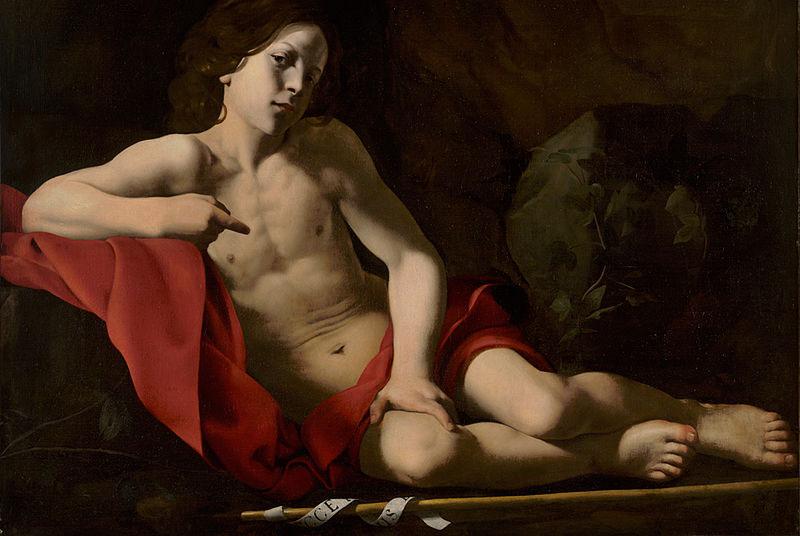 unknow artist The Young Saint John in the Wilderness oil on canvas painting by Giovanni Battista Caracciolo Sweden oil painting art